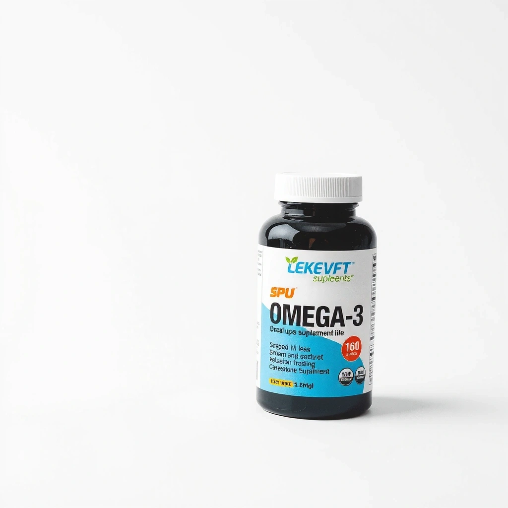 Product shot of an Omega-3 supplement bottle